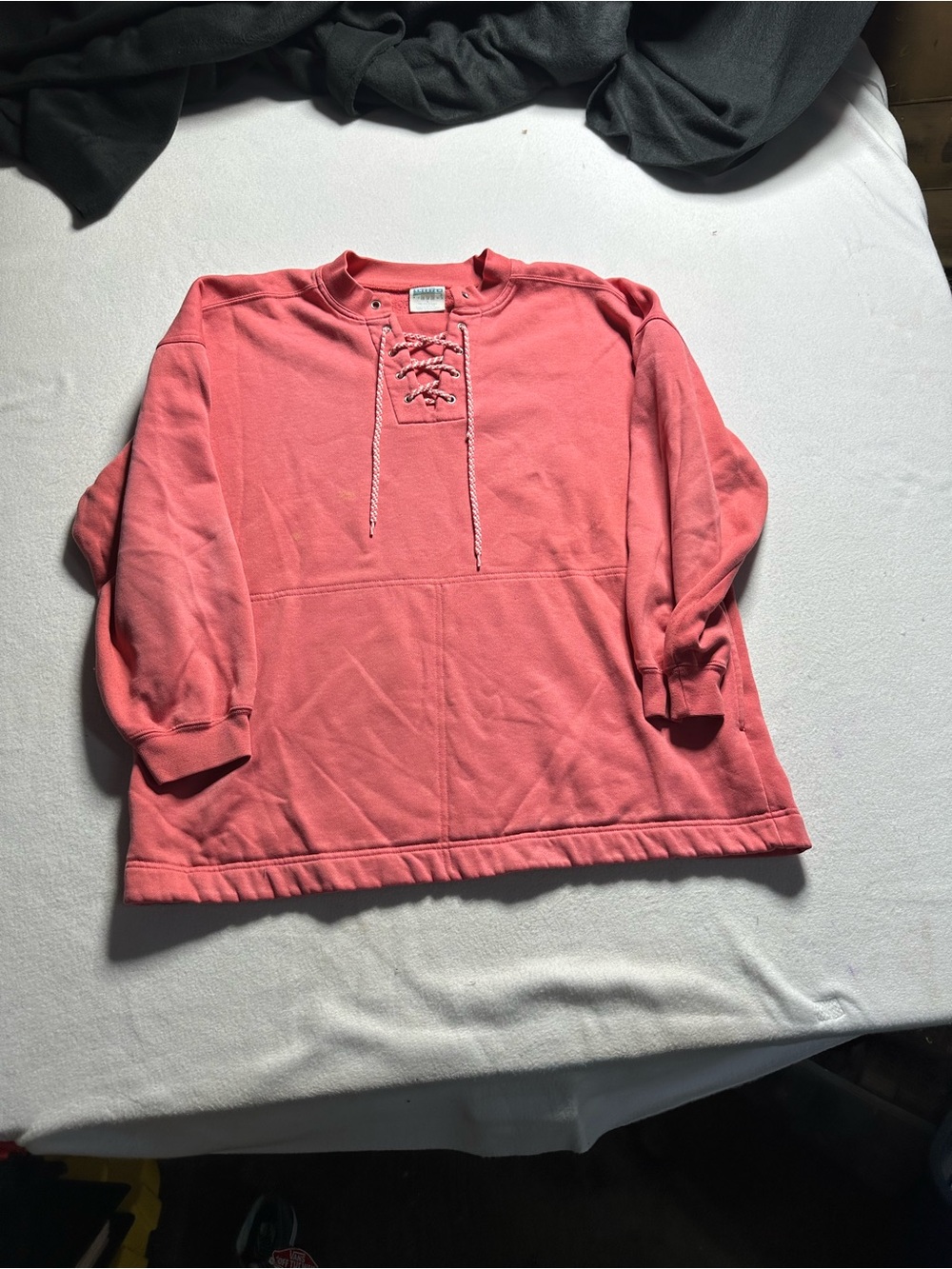 Women's Coral Lace-Up Pullover Sweatshirt